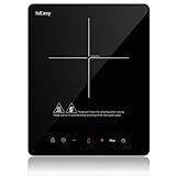 Placa de inducción portátil, placa de inducción eléctrica - (2000 W, autárquica, táctil, temporizador) - 1 zona