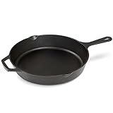 Navaris Sartén de Hierro Fundido 30 cm - Sartén de 2 Asas para horno barbacoa cocina de gas vitrocerámica inducción - Cast Iron Skillet antiadherente con Excelente Retención de Calor
