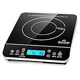 Duxtop Placa de Inducción Portátil, Cocina Electrica Portatil, Placa de Cocción de 2100W con Control Táctil, Pantalla Digital LCD, Temporizador de 10 Horas, Bloqueo de Seguridad, 9600LS