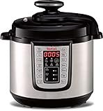 Tefal Fast & Delicious CY505E10, Olla a presión eléctrica programable de acero inoxidable, 25 programas, cocción rápida y segura, capacidad de 6 L, para 6 personas, color negro (pantalla de comando en inglés)
