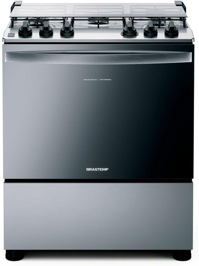 Fogão 5 Bocas Brastemp Inox Bivolt Bfs5ncr
