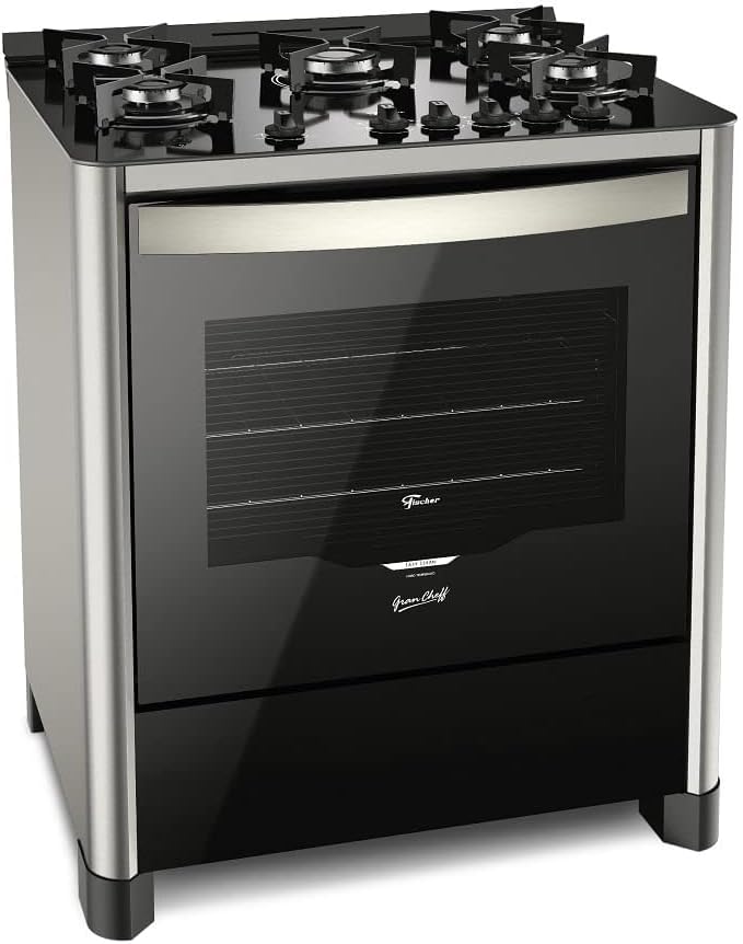 Fogão de Piso 5Q GRAND CHEFF Gás Silver BIVOLT